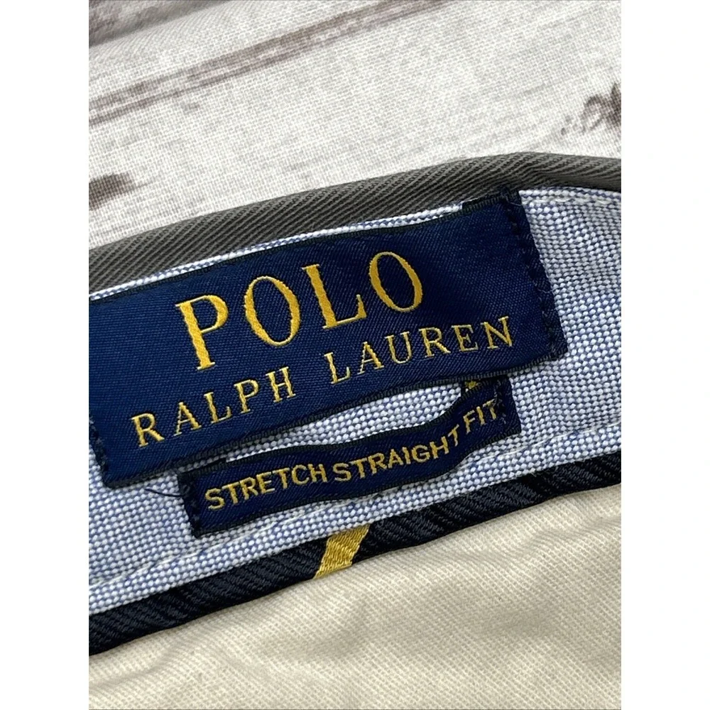 Polo Ralph Lauren Stretch Straight Fit Chino Pants Men 34x29 Gray Cotton Twill